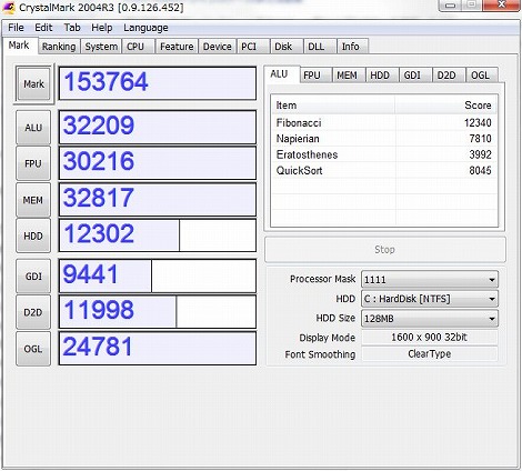 XPS 17 �x���`�}�[�N�e�X�g(CrystalMark 2004R3)